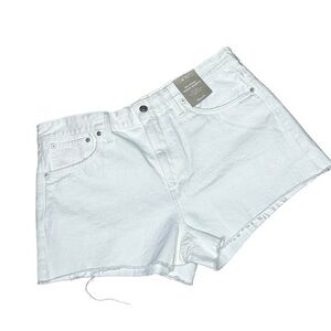 NWT Madewell White Relaxed Cut Off  Denim Shorts Women's Size 31